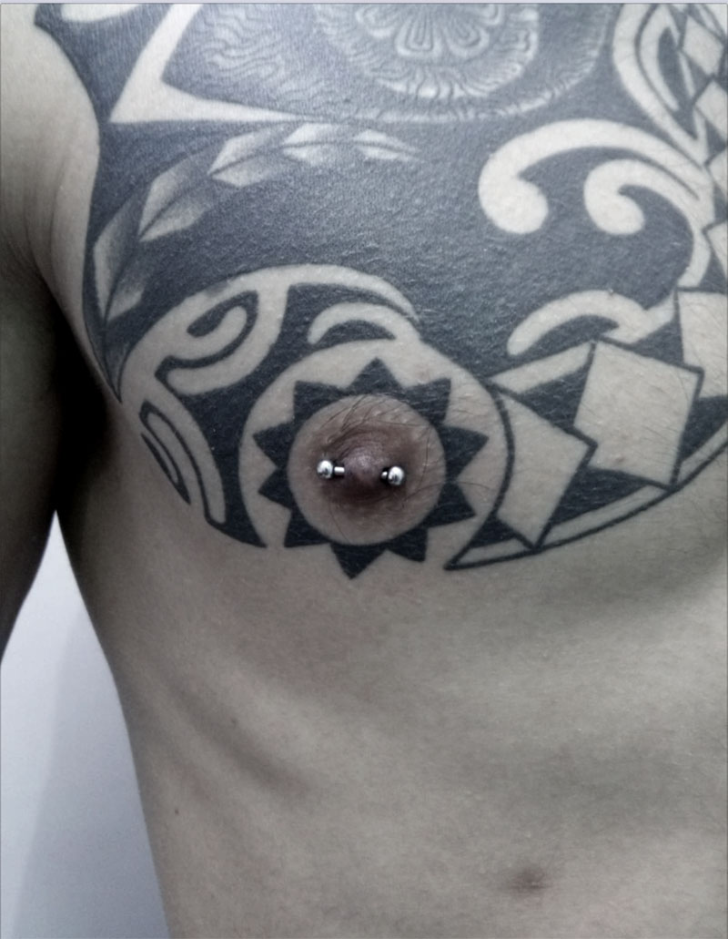 Tatuatges Saz - piercing pezon doble #piercing #pezon #Andorra
