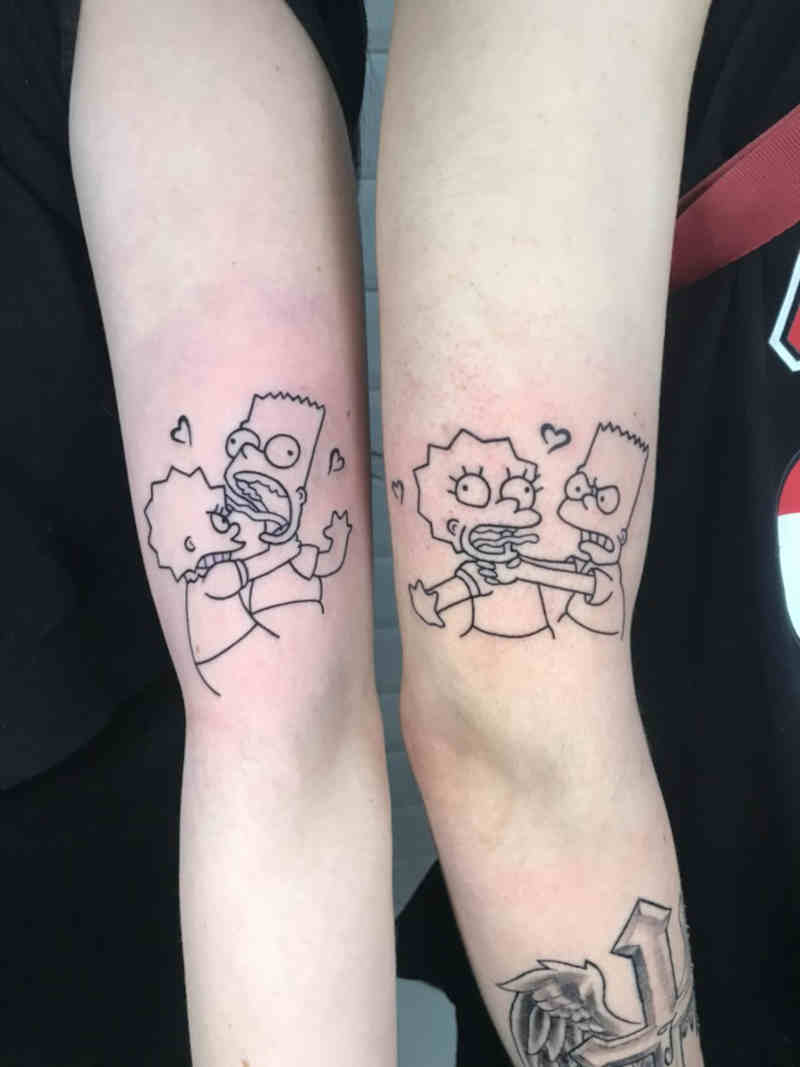 Tatuaje Los Simpsons Hermanos | Vallekas Tattoo Zone